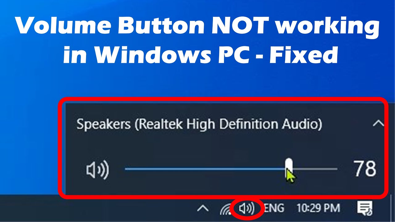 Windows 10 taskbar volume control not working